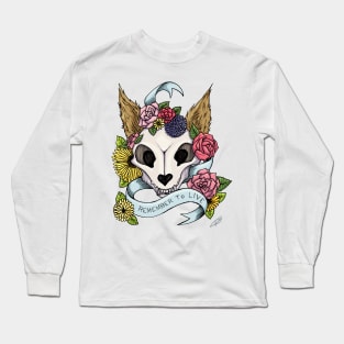 Cat Skull - Remember to Live Long Sleeve T-Shirt